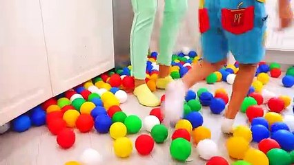 Nikita Play with Balls - Kids ride on toy cars and play with Mom