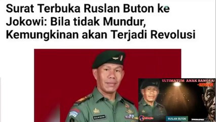 LAGI VIRAL !!! Surat terbuka ruslan buton untuk jokowi