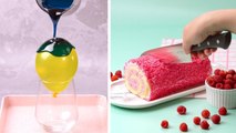 Making Easy Roll Cake - Most Satisfying Colorful Cake Decorating Ideas - Perfect Cake Decorating