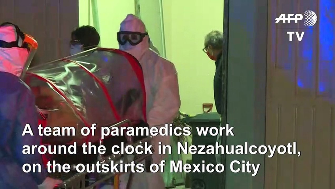 Mexican paramedics respond to emergency COVID-19 call