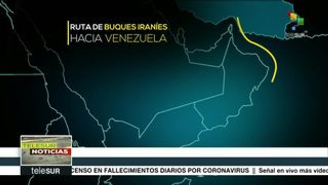 Ruta de los buques iraníes hacía territorio venezolano