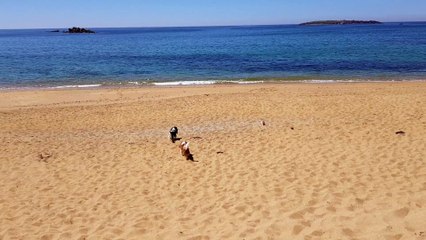 Arrivée sur la plage