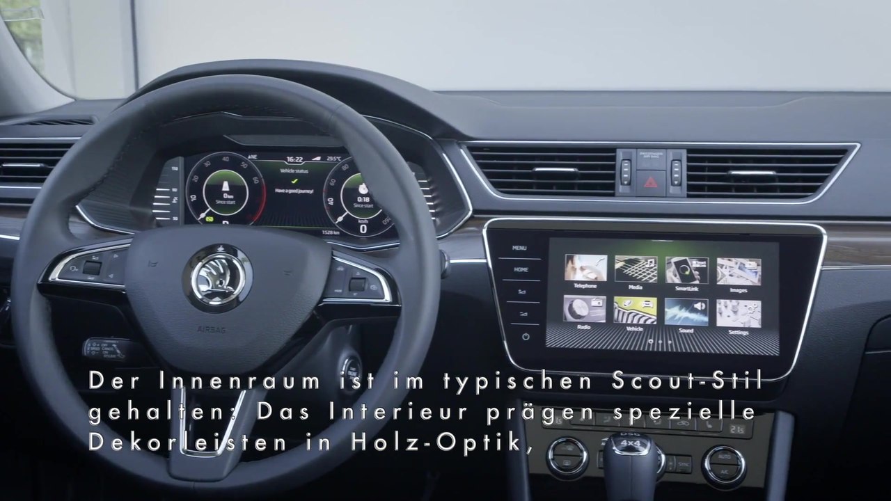 SKODA SUPERB Scout - Ein Innenraum mit speziellen Dekoren und Sitzbezügen