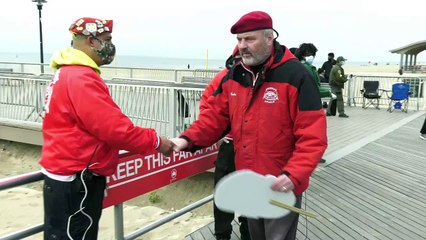 Guardian Angel defies NY Mayor and goes for swim in Coney Island