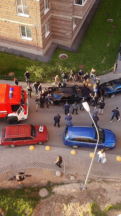 People Power Moves Car so Firetruck Can Pass