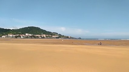 La playa de Laida (Bizkaia), desierta en la fase 2
