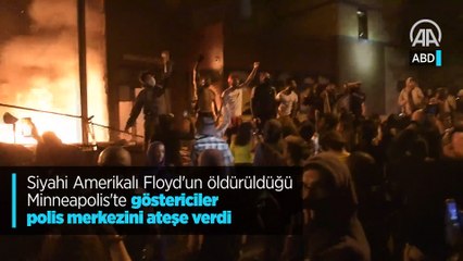 Siyahi Amerikalı Floyd'un öldürüldüğü Minneapolis'te göstericiler polis merkezini ateşe verdi