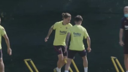 Setién combina los rondos y el trabajo con balón con la potenciación física