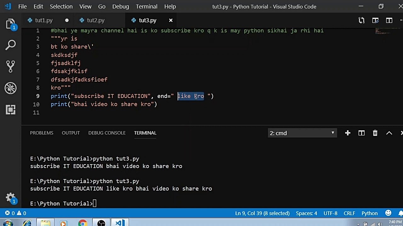 How to Use Escape Sequence & Comments in Python In Urdu _Hindi - video ...