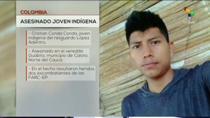 Asesinan a joven indígena colombiano en Norte del Cauca