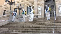 Ministerio de Cultura y UME desinfectan en Biblioteca Nacional