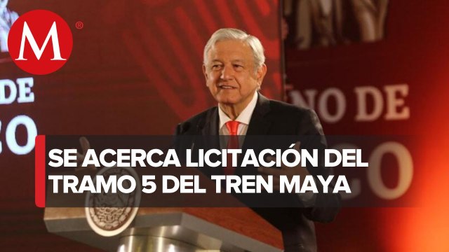 AMLO anuncia que tramo 5 del Tren Maya se licitará el próximo mes