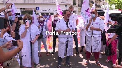 Paris: Manifestation de personnels soignants pour réclamer un plan "correct"