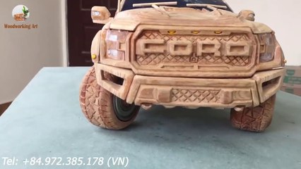 Wood Carving - Ford F150 RAPTOR 2020 - Woodworking Art
