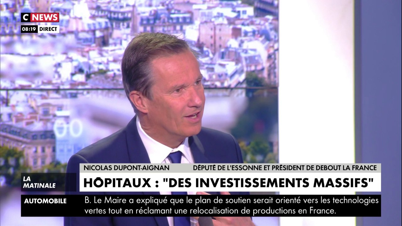 Nicolas Dupont-Aignan : "Tirons les leçons du fiasco, doublons le nombre de lits de réanimation"