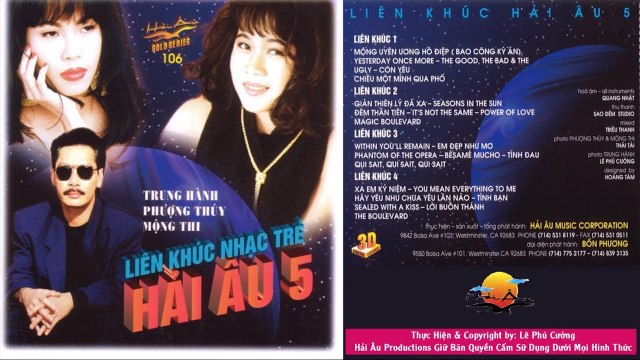 TRUNG HÀNH, PHƯỢNG THÚY, MỘNG THI LIÊN KHÚC NHẠC TRẺ HẢI ÂU 5 NHẠC TRẺ HẢI NGOẠI THẬP NIÊN 90