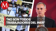 Personal médico protesta en INER por falta de insumos contra covid-19