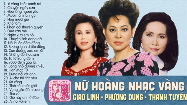GIAO LINH, PHƯƠNG DUNG, THANH TUYỀN - TAM CA NỮ HOÀNG BOLERO NỔI TIẾNG HẢI NGOẠI LK NHẠC VÀNG XƯA