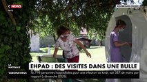 Coronavirus - Dans un Ehpad du Nord de la France, une bulle gonflable a été installée pour que les résidents rencontrent leurs proches en toute sécurité - VIDEO