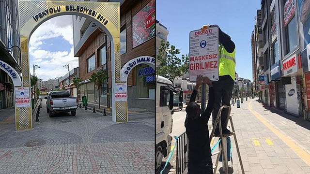 Van’da korona virüsü nedeniyle uyarı levhaları asıldı