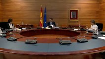 Sánchez preside la reunión por videoconferencia del Consejo de Ministros