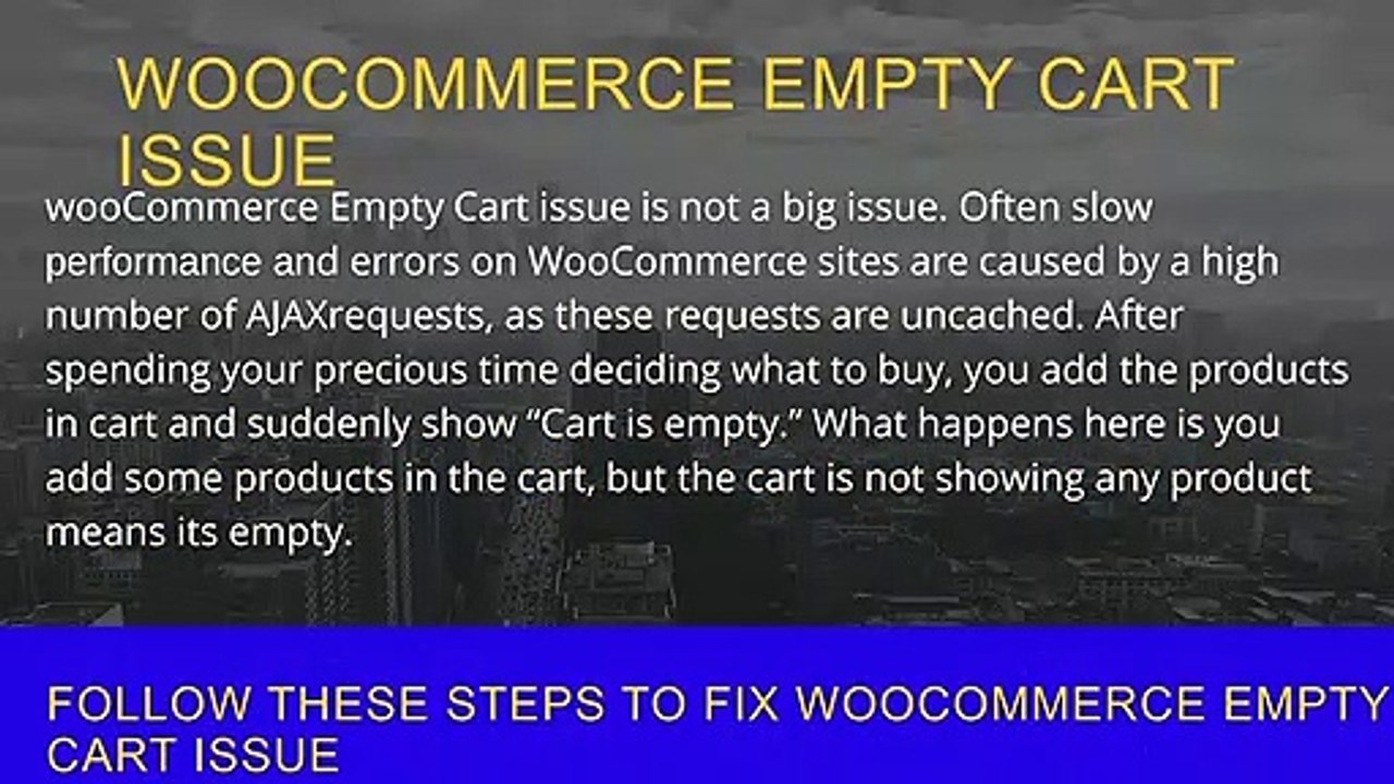 How To Fix WooCommerce Empty Cart Issue