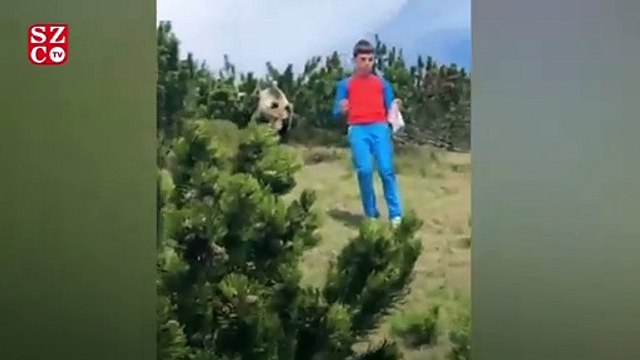 Sosyal medya bu görüntüleri konuşuyor! Dev ayı 12 yaşındaki çocuğu adım adım izledi