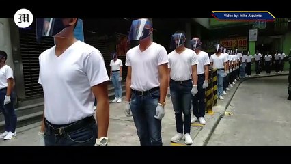 WATCH: NCRPO Police trainees participate in MECQ simulation exercise at MRT Recto Station