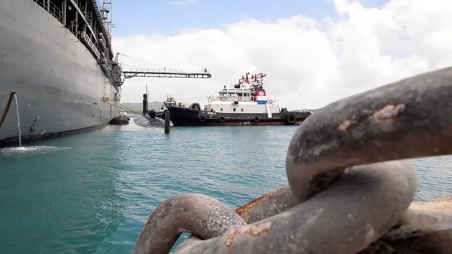 US Navy - Fast-Attack Submarine USS Alexandria Departs Guam - May 5, 2020