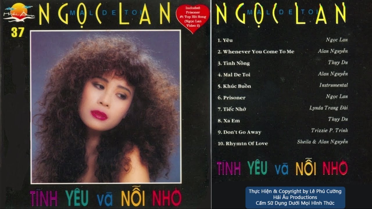Ngọc Lan - Tình Ca Nhạc Trẻ Mal De Toi - Album Tình Yêu Và Nỗi Nhớ  Nhạc Tình Hay Nhất Mọi Thời Đại