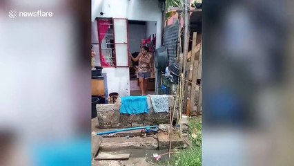 Filipino landlord removes house roof during rainstorm as 'pregnant tenant was unable to pay rent'