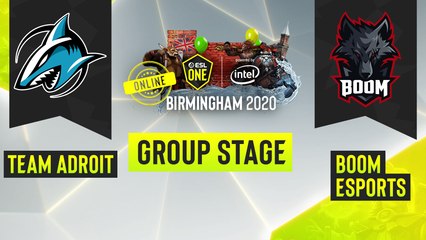 Dota2 - Team Adroit vs. BOOM Esports - Game 1 - ESL One Birmingham 2020 - Group Stage - SEA