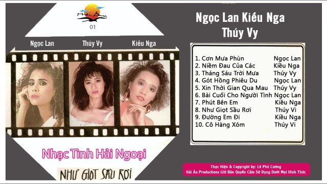 NHƯ GIỌT SẦU RƠI - NHẠC TÌNH HẢI NGOẠI THẬP NIÊN 90 DANH CA XƯA THÚY VY, NGỌC LAN, KIỀU NGA