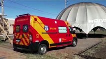 Mulher é socorrida pelo Siate após sofrer queda no Bairro Interlagos