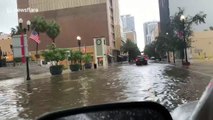 Downtown Miami deluged as heavy rain causes flooding