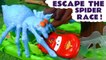 Hot Wheels Spider Escape with Disney Pixar Cars 3 McQueen vs Funny Funlings and PJ Masks in this Family Friendly Race Toy Story for kids