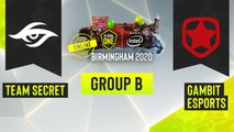 Dota2 - Team Secret vs. Gambit Esports - Game 2 - ESL One Birmingham 2020 - Group B - EU