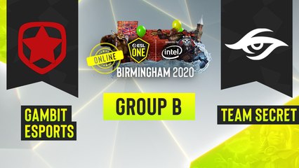 Dota2 - Team Secret vs. Gambit Esports - Game 1 - ESL One Birmingham 2020 - Group B - EU