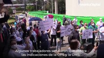 Trabajadores de la salud protestan en México por falta de insumos de protección contra el coronavirus