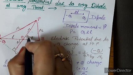 ELECTRIC  POTENTIAL due to a dipole (physics) part 05 clas 12