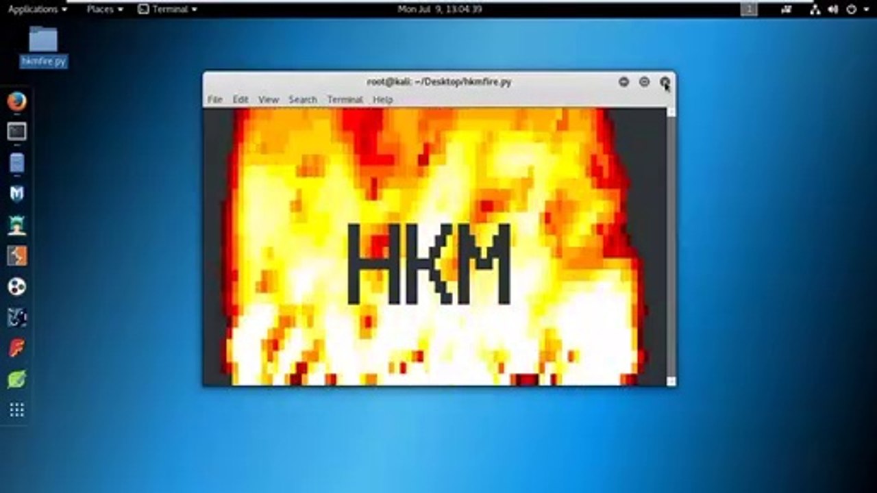 Fire effect in Kali Linux