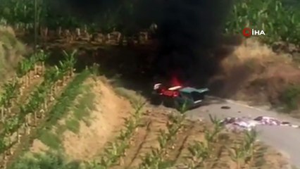 Antalya’da otomobil alev alev yandı