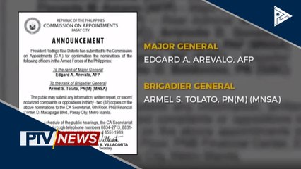 Pangulong #Duterte, isinumite na ang pangalan ng ilang  AFP officials sa CA