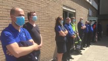 Bruxelles - une minute de silence pour le conducteur STIB décédé  du Covid-19 (vidéo Germani)