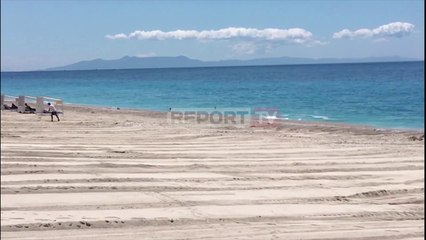 Report TV -Zaptoi, shkatërroi plazhin në Drymades dhe vuri 4 çadra pa leje! Gjobitet 2 mln lekë