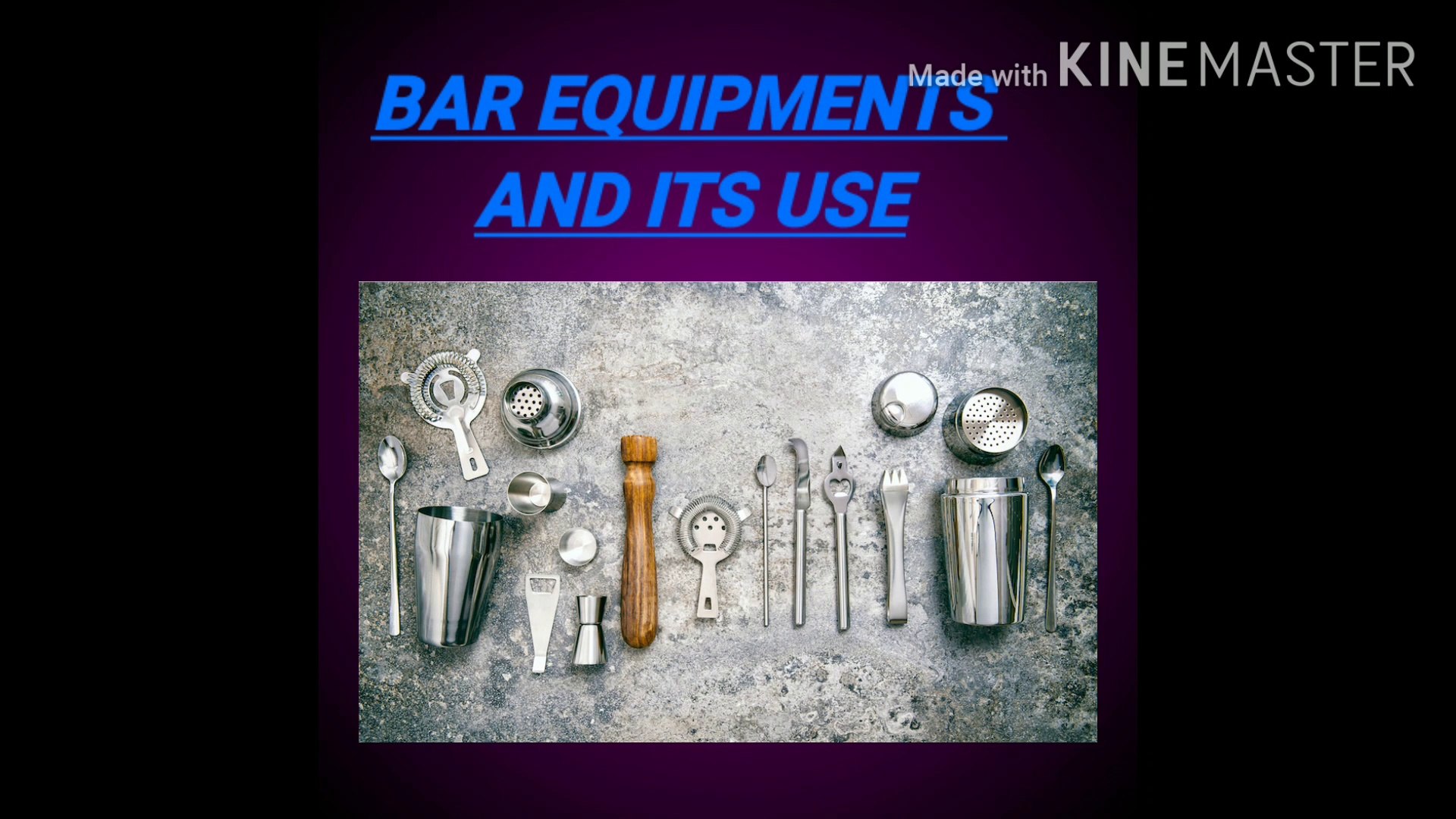 bar tools and equipments