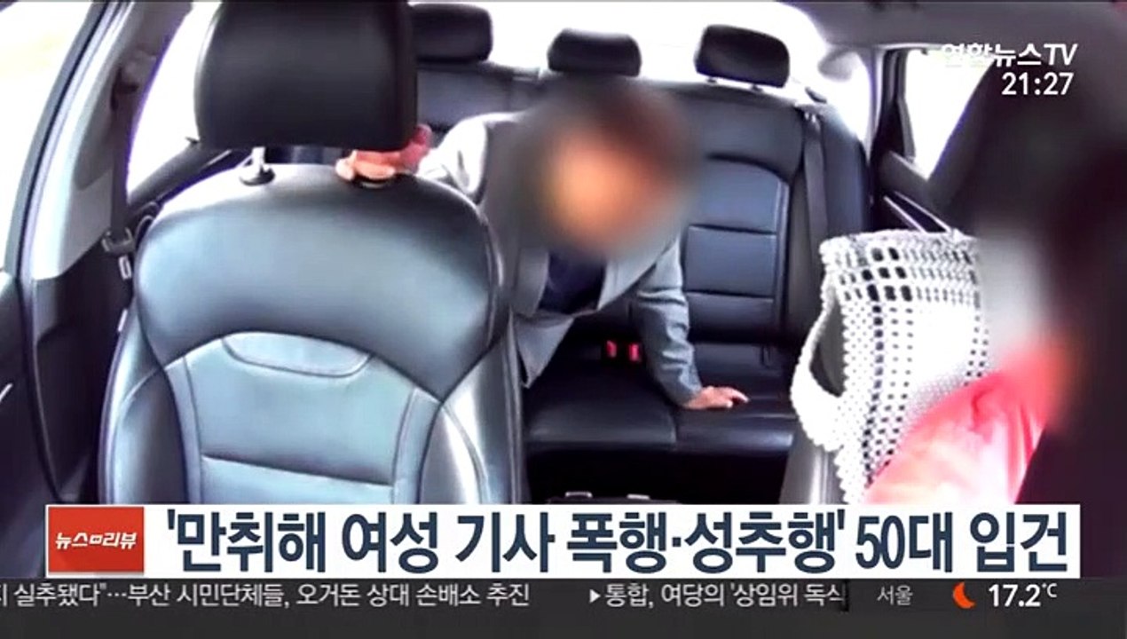 '만취해 여성 기사 폭행·성추행' 50대 입건