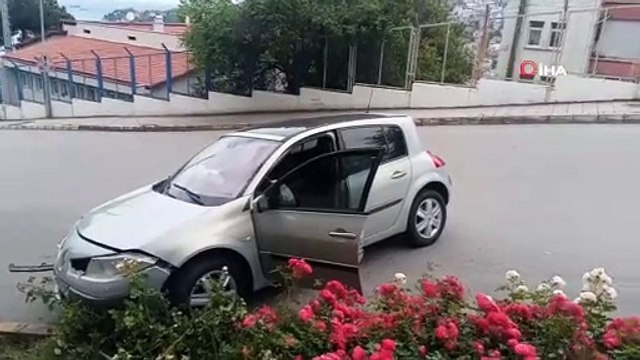 Freni patlayan araçtan burnu bile kanamadan kurtuldu