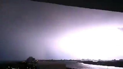 Lightning strike lights up the night
