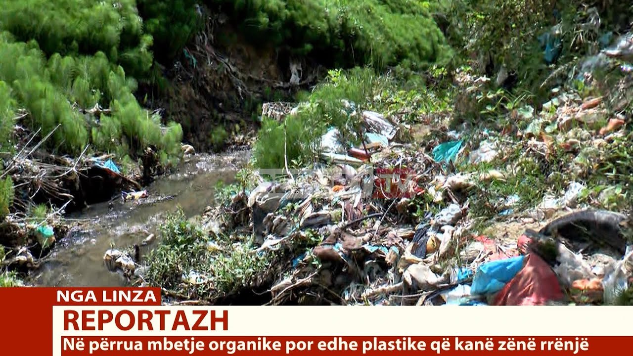 Report TV - Përroi i Qesarakës në Linzë "pushtohet" nga mbetjet, koshat janë vetëm 100 metër larg